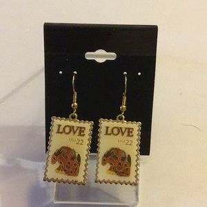 Love 22 cent Stamp Earrings